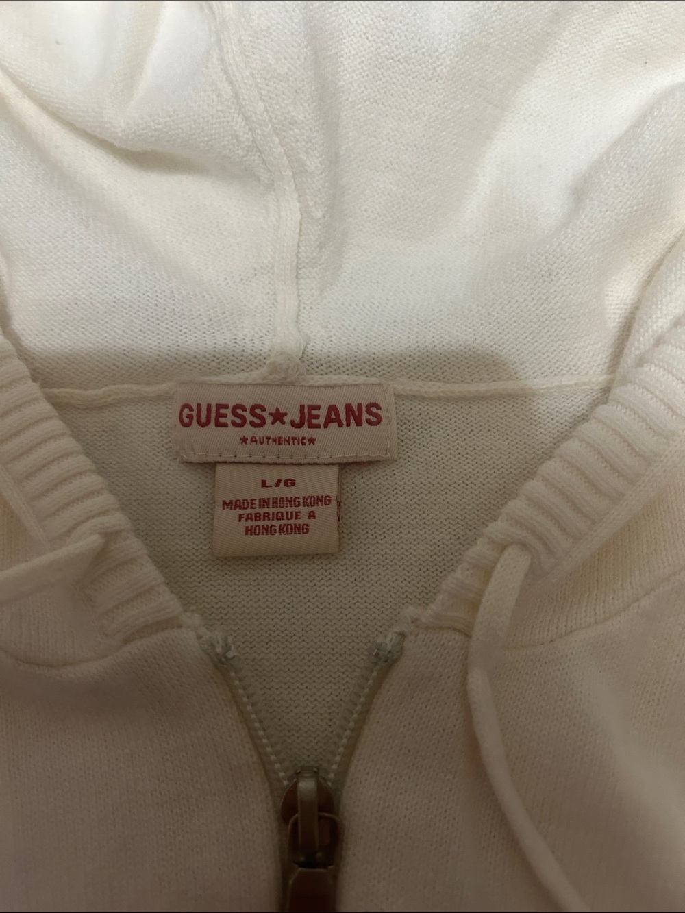 Guess cream zip up rhinestone lsweater - Picture 4 of 4